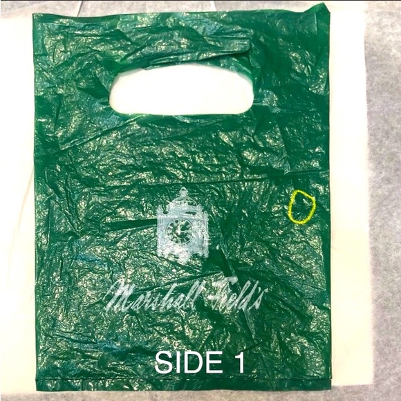 MARSHALL FIELD’S small signature green shopping bag size 9x12 used - Picture 3 of 10